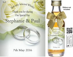 Personalised Miniature Wedding Favour Bottles | Label 09B
