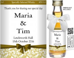 Personalised Miniature Favour Bottles | Anniversary Label 76