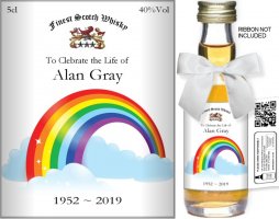 Personalised Alcohol Miniatures | Funeral Label: 04