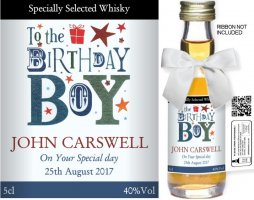 Personalised Miniature Spirit Bottles | Birthday Label 05