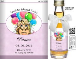 Personalised Miniature Spirit Bottles | Birthday Label 03