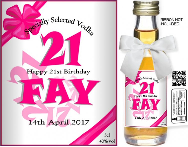 Personalised Miniature Spirit Bottles | Birthday Label 01