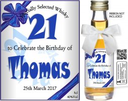 Personalised Miniature Spirit Bottles | Birthday Label 02