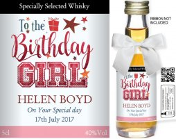 Personalised Miniature Spirit Bottles | Birthday Label 5B