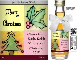 Personalised Alcoholic Miniatures | Christmas Label 02