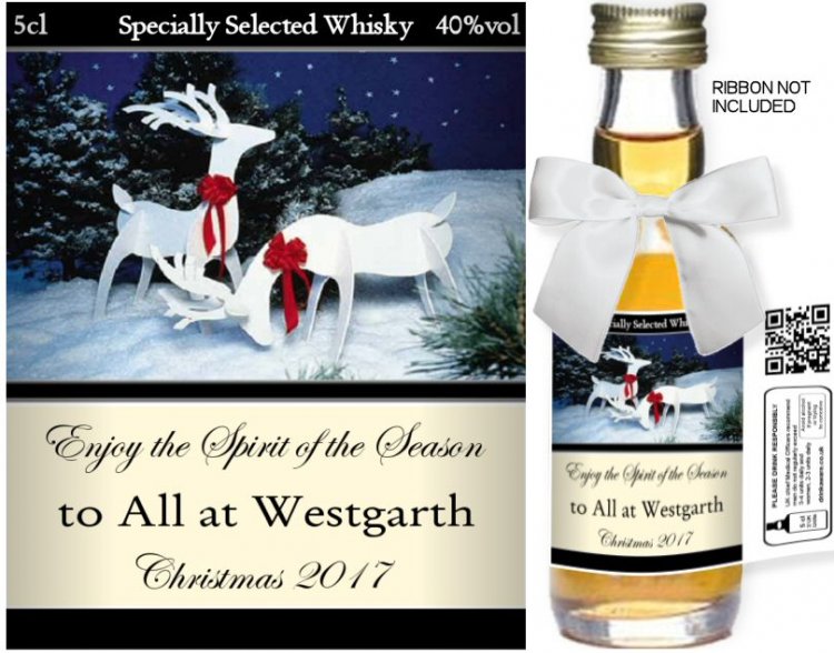 Personalised Alcohol Miniatures | Christmas Label 05