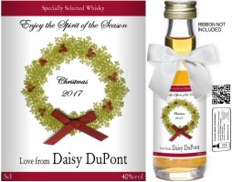 Personalised Alcohol Miniatures | Christmas Label 09