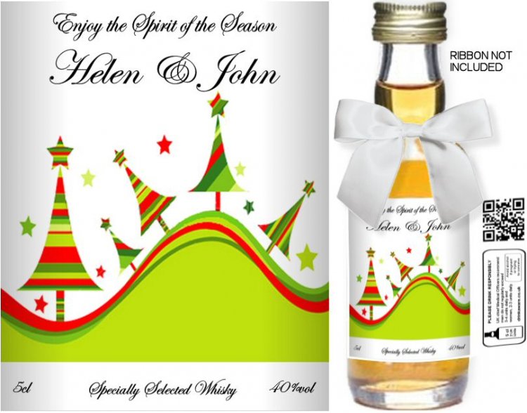 Personalised Alcoholic Miniatures | Christmas Label 10