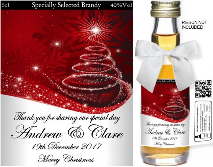 Personalised Alcoholic Miniatures | Christmas Label 12