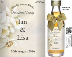 Personalised Miniature Favour Bottles | Anniversary Label 04