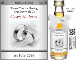 Miniature Wedding Favour Bottles | Personalised Label 09