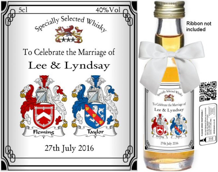 Personalised Alcohol Miniatures | Wedding Favour Label 10