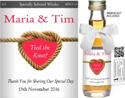 Personalised Miniature Wedding Favour Bottles | Label 20A