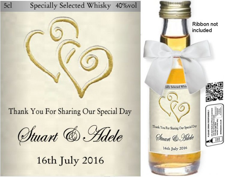 Personalised Alcohol Miniatures | Wedding Favour Label 25