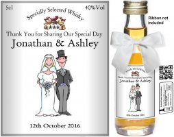 Personalised Alcohol Miniatures | Wedding Favour Label 28