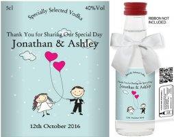Personalised Miniature Wedding Favour Bottles | Label 28A