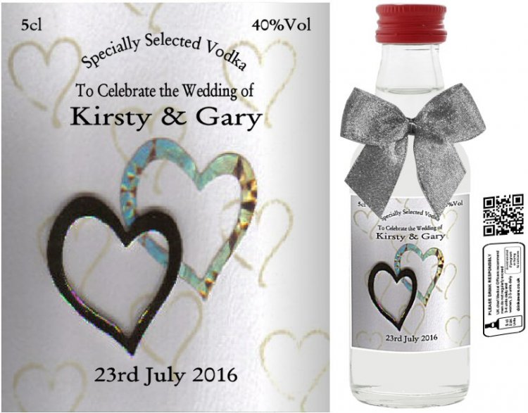 Personalised Alcohol Miniatures | Wedding Favour Label 31