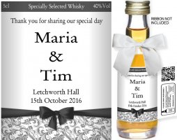Personalised Miniature Favour Bottles | Anniversary Label 76A