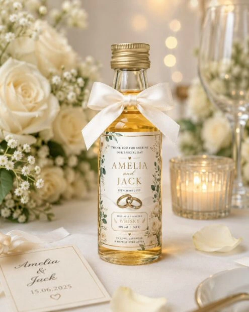 Personalised Miniature Wedding Favour Bottles Personalised Miniature Wedding Favour Bottles